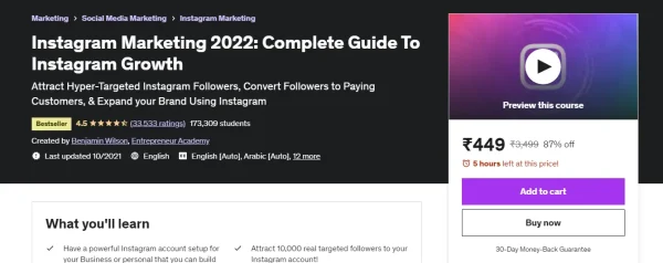 [Udemy Course] The Ultimate Instagram Marketing Course Grow Your Page! by BlackBrick - Image 1