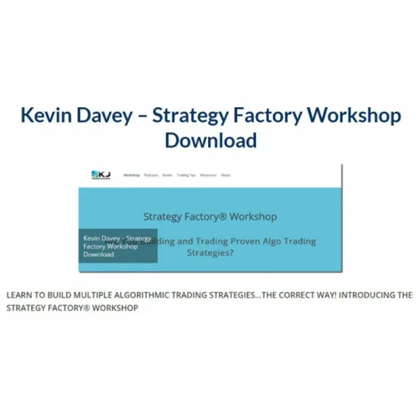 [Video Course] Strategy Factory Workshop by Kevin Davey - Image 1