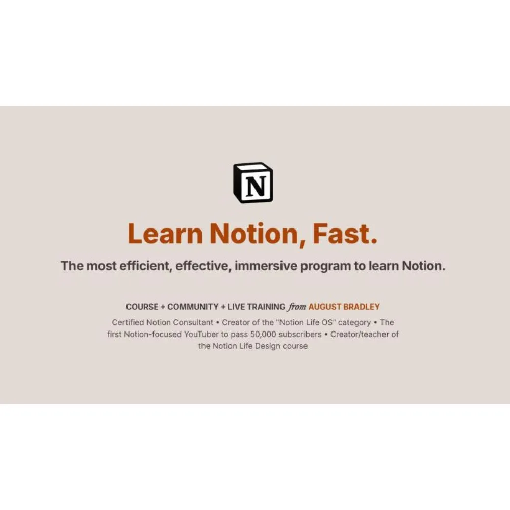 [Member Access] FastTrack Notion by August Bradley