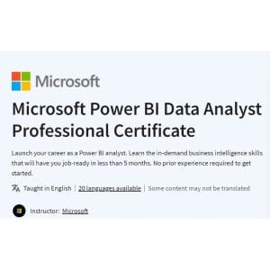 [Video Course] Microsoft Power BI Data Analyst Professional Certificate
