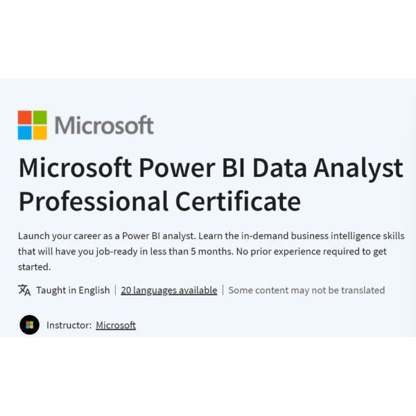 [Video Course] Microsoft Power BI Data Analyst Professional Certificate - Image 1