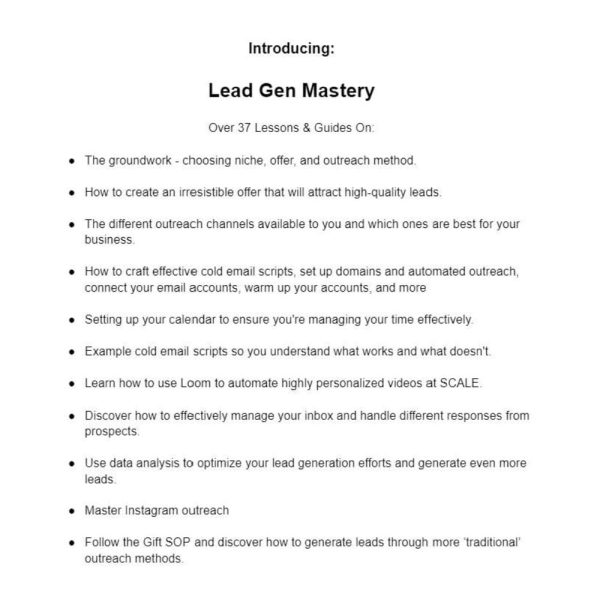 [PDF Course] Lead Gen Mastery by Zarak C - Image 1