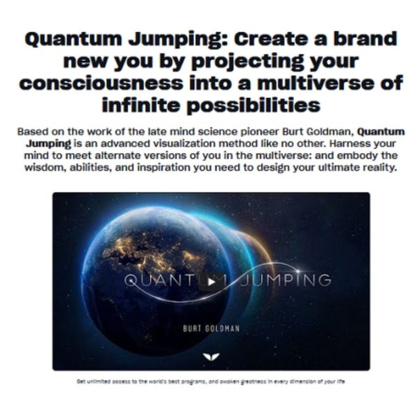 [Mindvalley Course] Quantum Jumping (New) by Burt Goldman - Image 2