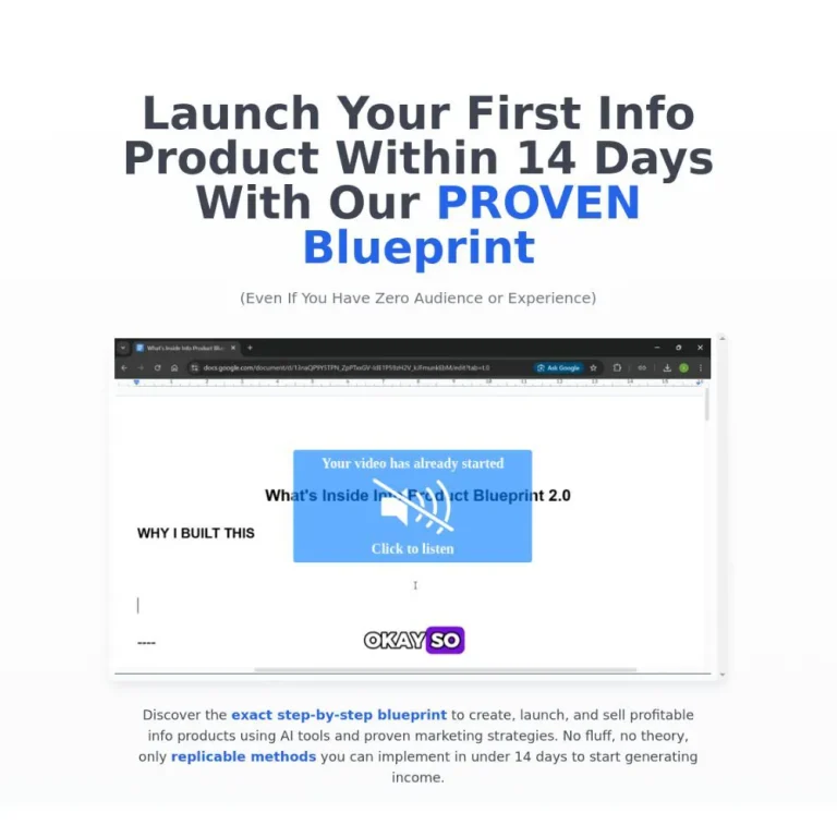 Info Product Blueprint by Orson