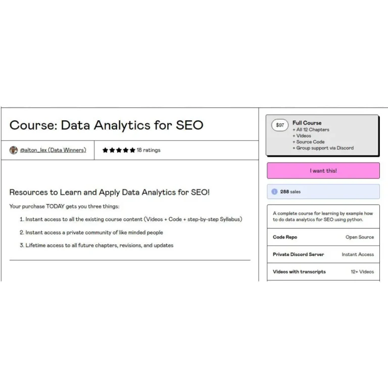 Data Analytics for SEO by Alton_lex (Data Winners)