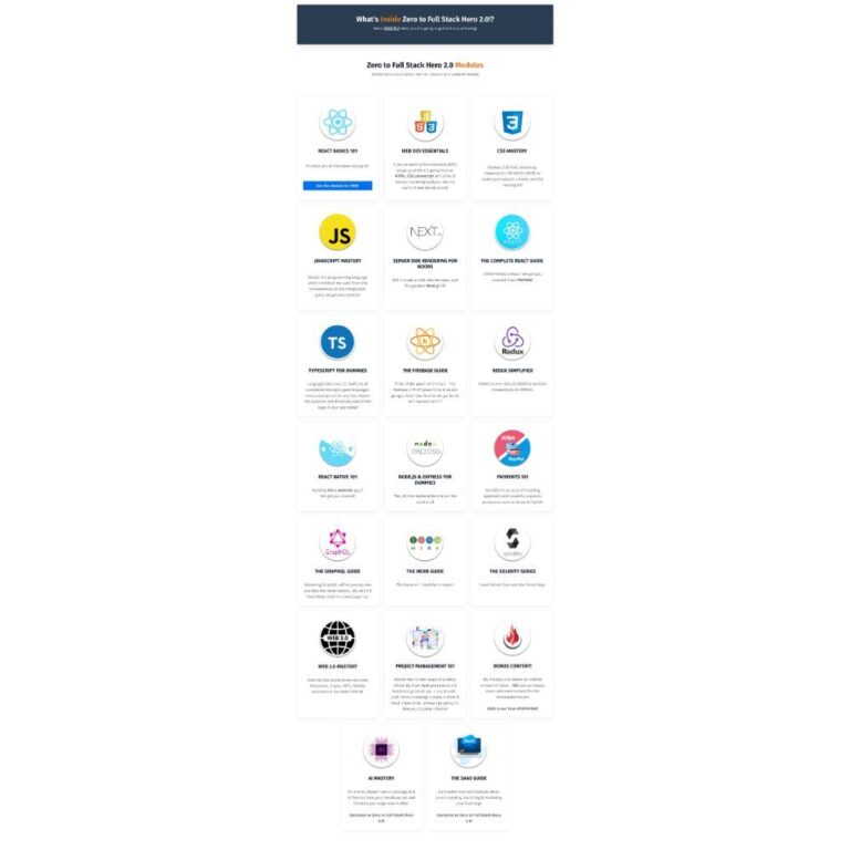 Zero To Full Stack Hero 2.0 by Sonny Sangha